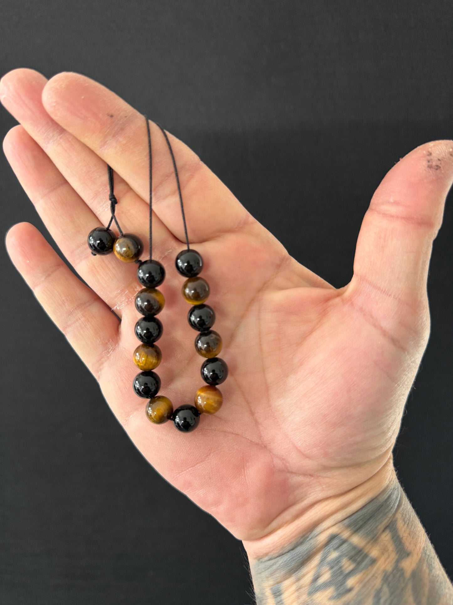 Tigers Eye & Onyx Lucky 13 Komboloi