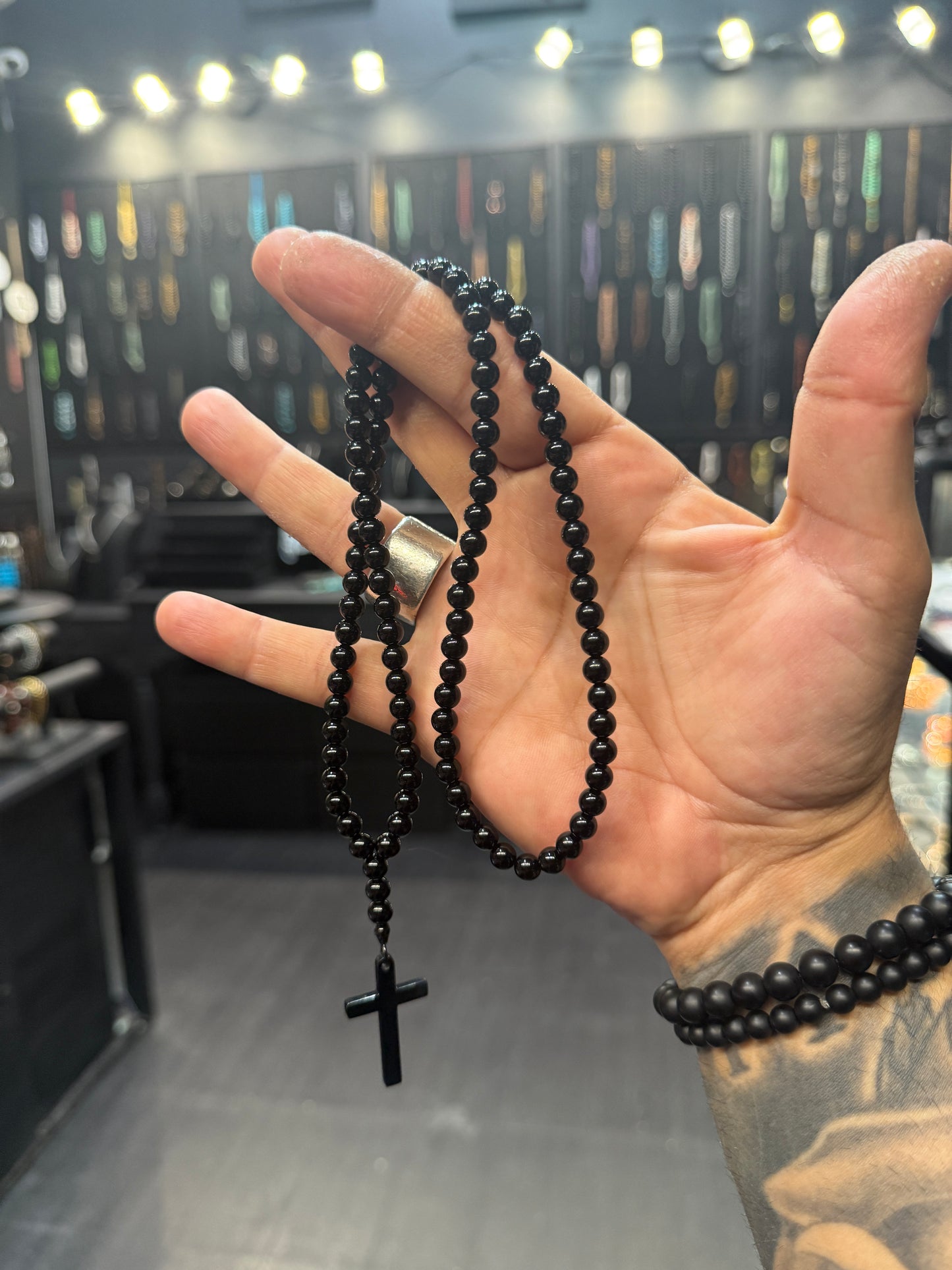 Onyx 100 Bead Orthodox Prayer Beads with Stainless Steel Cross