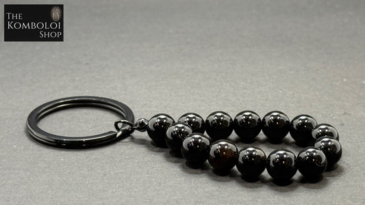Onyx Komboloi / Worry Bead Keyring