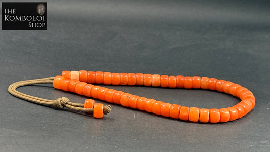 Cretan 51 Bead Komboloi / Worry Beads - White Jade (Colour Treated)