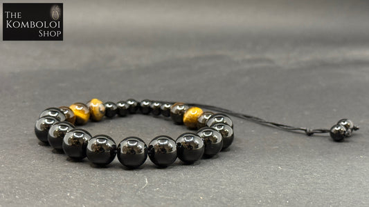 Cascading Onyx & Tigers Eye Worry Beads - Wearable MK3 (Long)