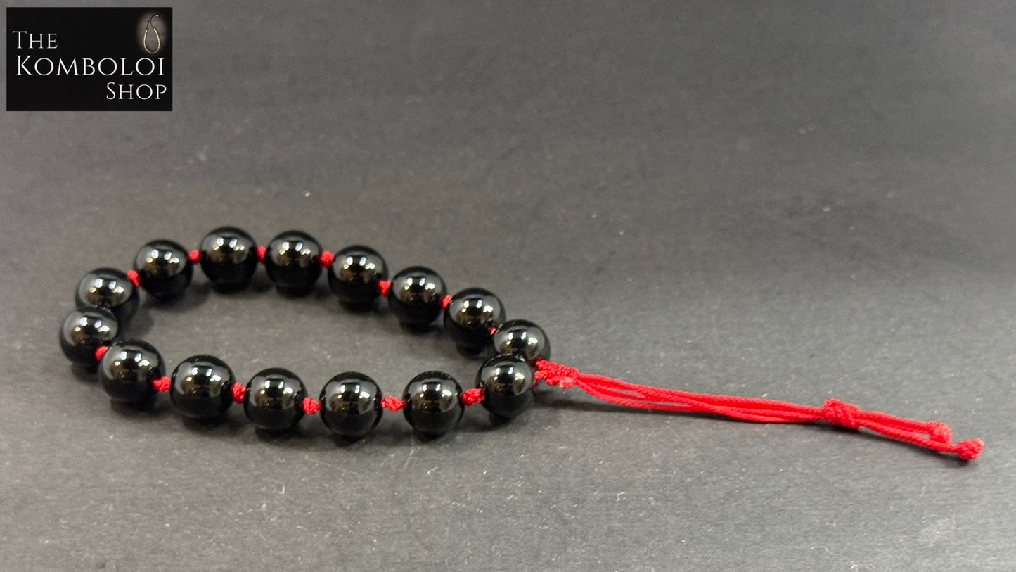 Onyx Hand Knotted Worry Bead Bracelet