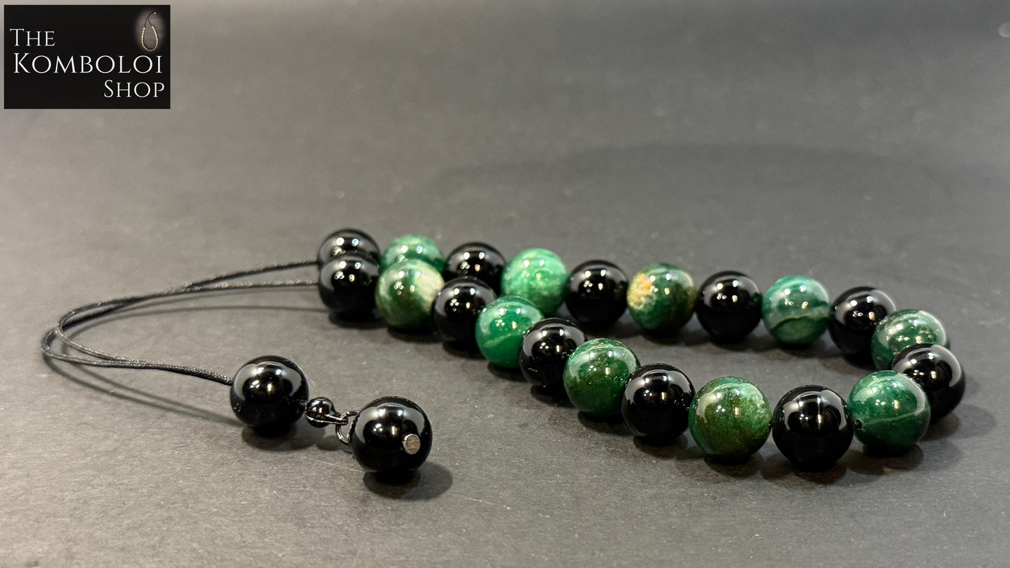 Onyx & Emerald 21 Bead Komboloi / Worry Beads