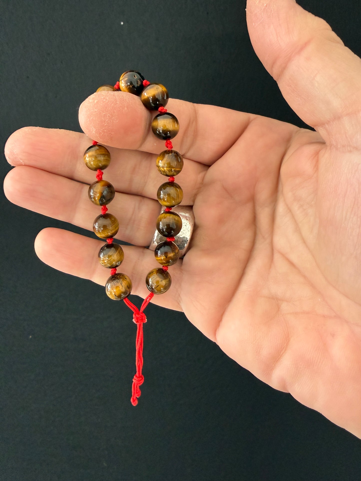Tigers Eye Hand Knotted Worry Bead Bracelet