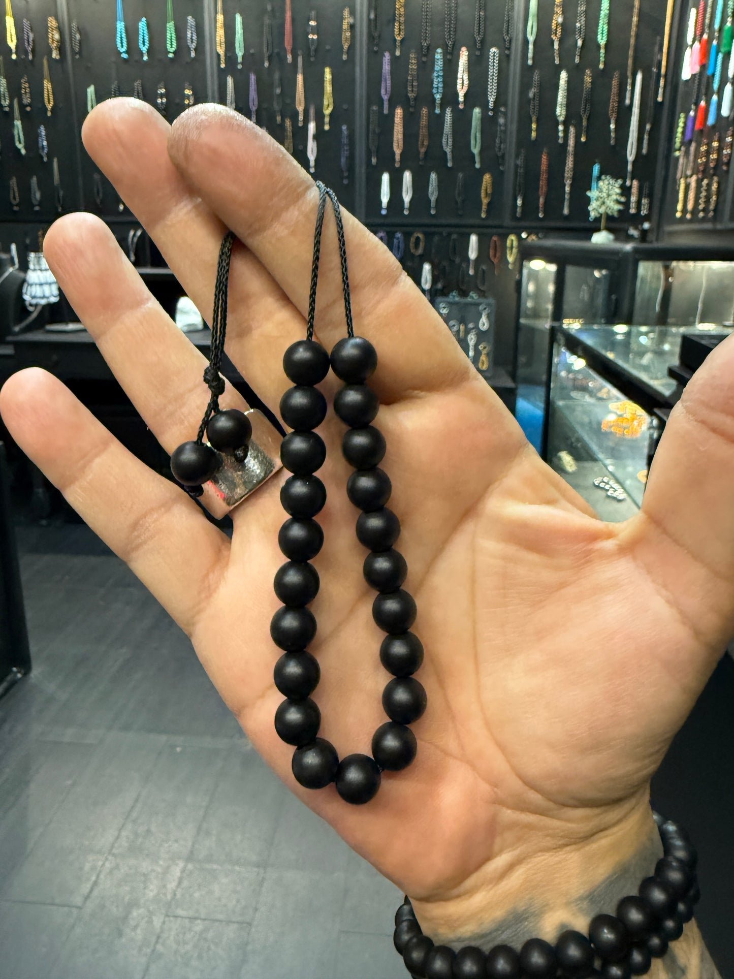 Gothic Series Matte Black Onyx 21 Bead Komboloi / Worry Beads