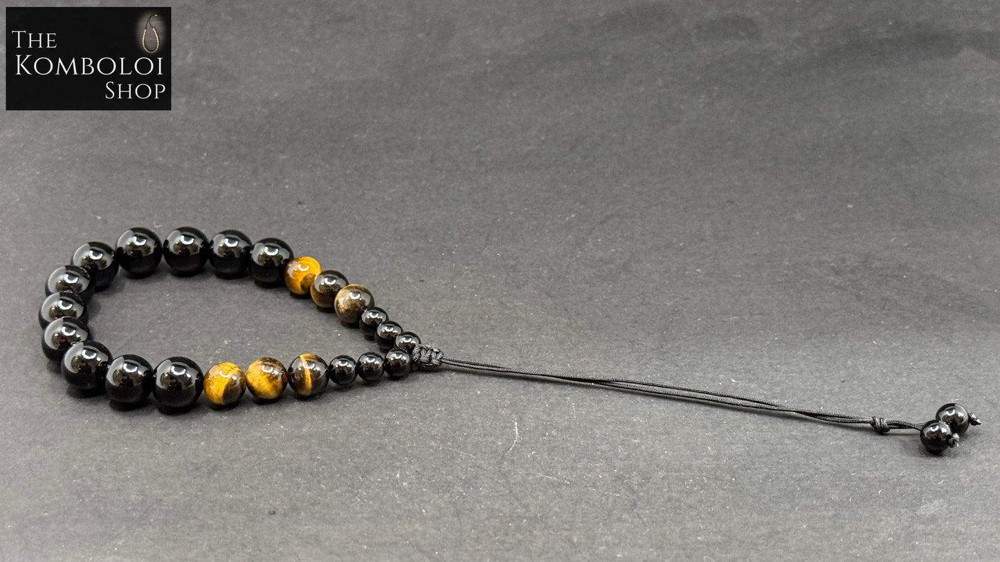 Cascading Onyx & Tigers Eye Worry Beads - Wearable MK3 (Long)