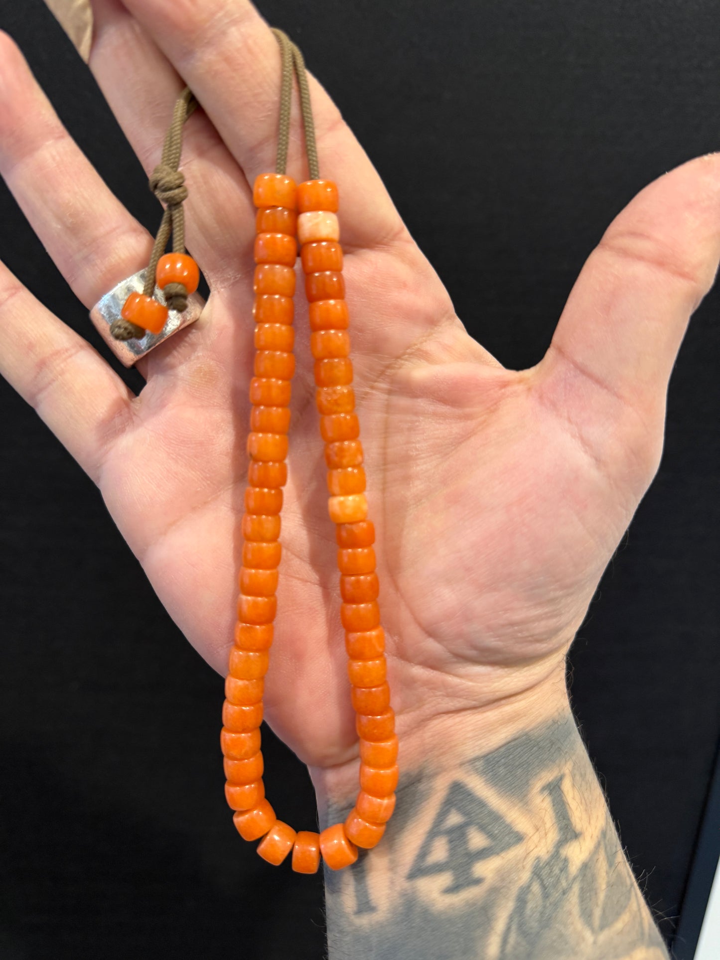 Cretan 51 Bead Komboloi / Worry Beads - White Jade (Colour Treated)