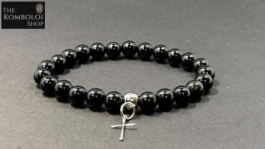 Onyx & Cross Protection Bracelet