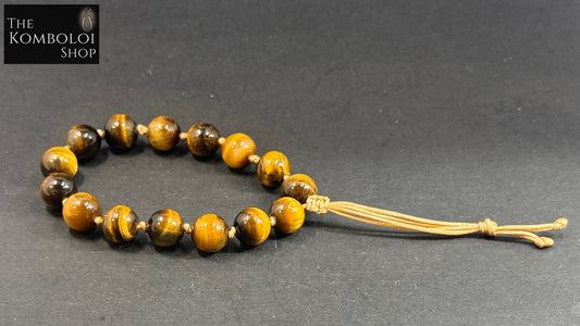 Tigers Eye Hand Knotted Worry Bead Bracelet
