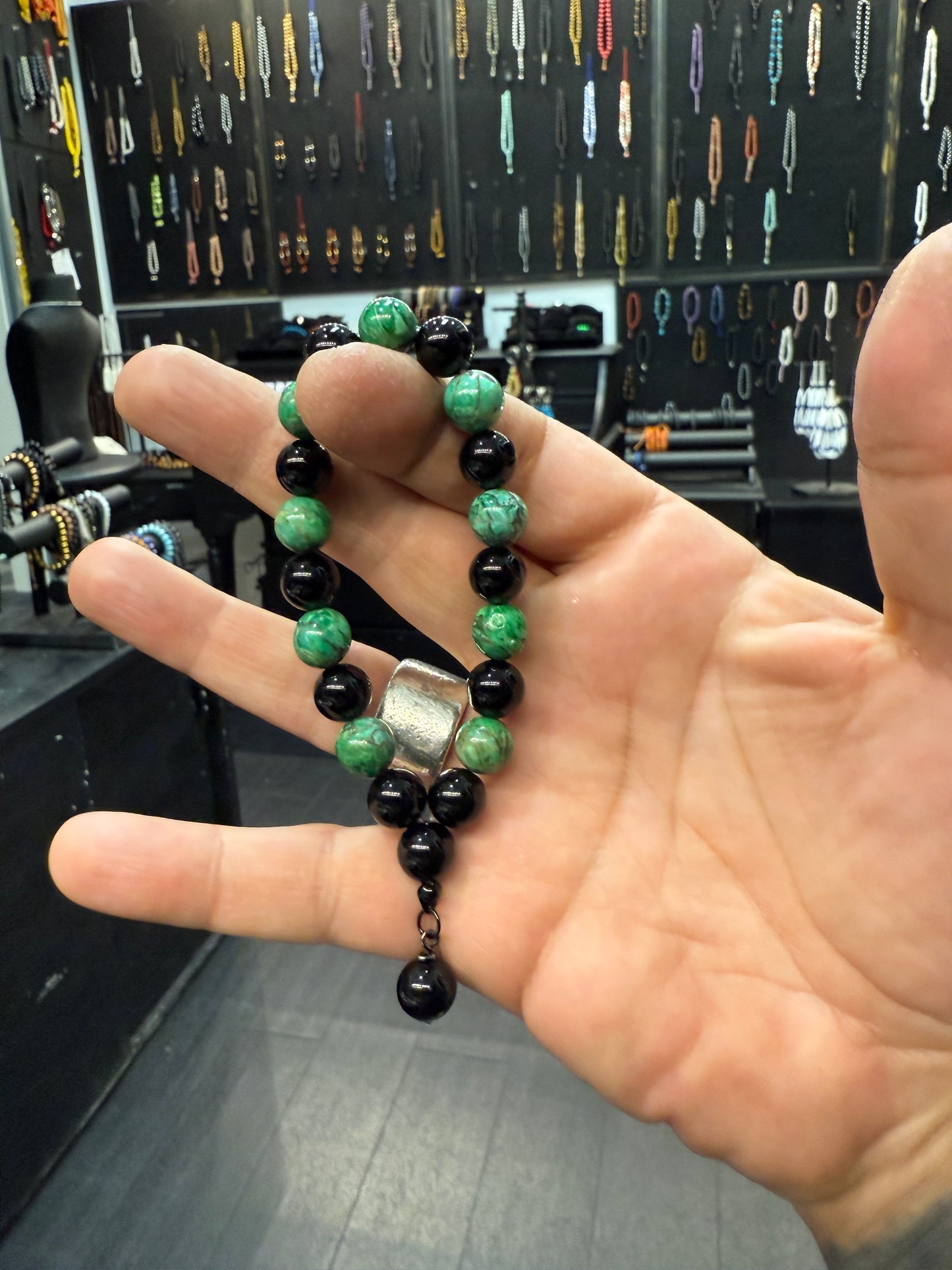 Onyx & Marble Wearable Worry Beads