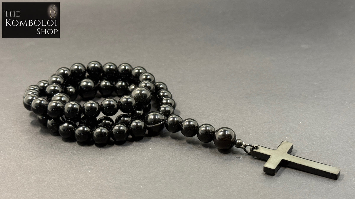 Obsidian Five Decade Rosary Beads