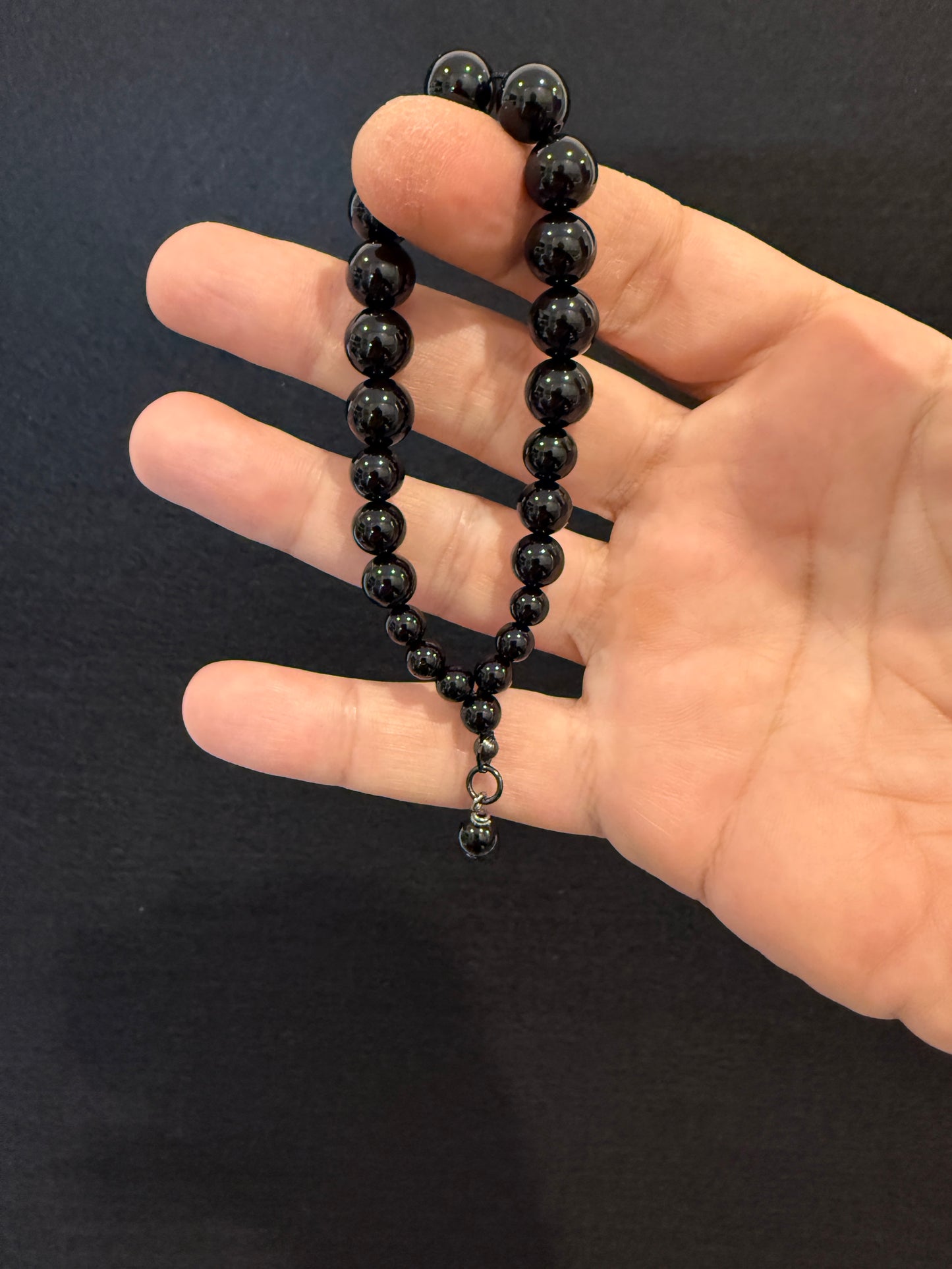 Cascading Onyx Worry Bead Bracelet