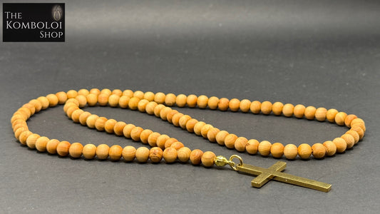 Pine 100 Bead Orthodox Prayer Beads with Stainless Steel Cross