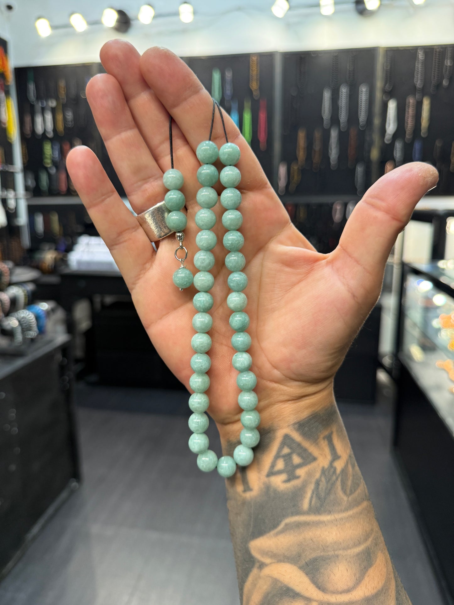 Burmese Jade 33 Bead Komboloi / Worry Beads