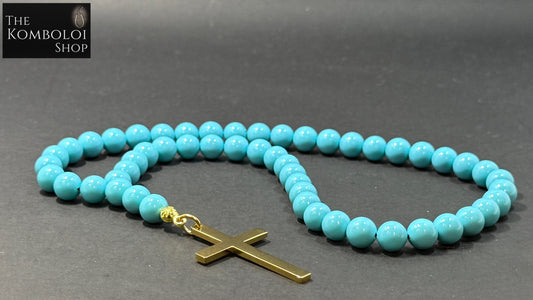 Mother of Pearl 50 Bead Orthodox Prayer Beads with Stainless Steel Cross