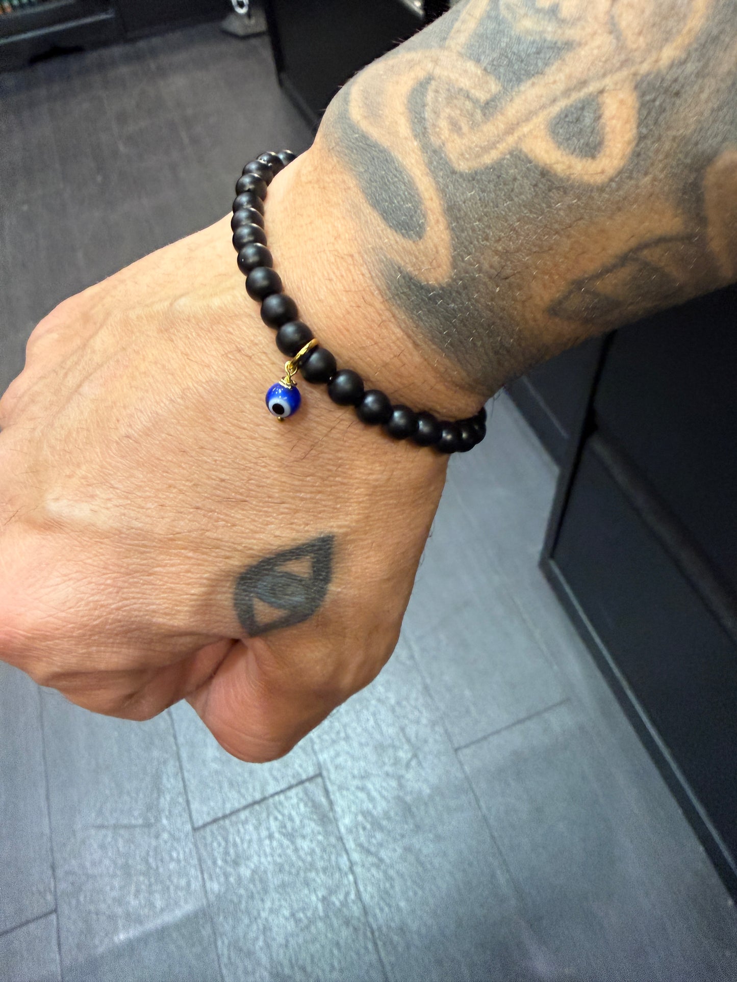Onyx & Evil Eye Protection Bracelet