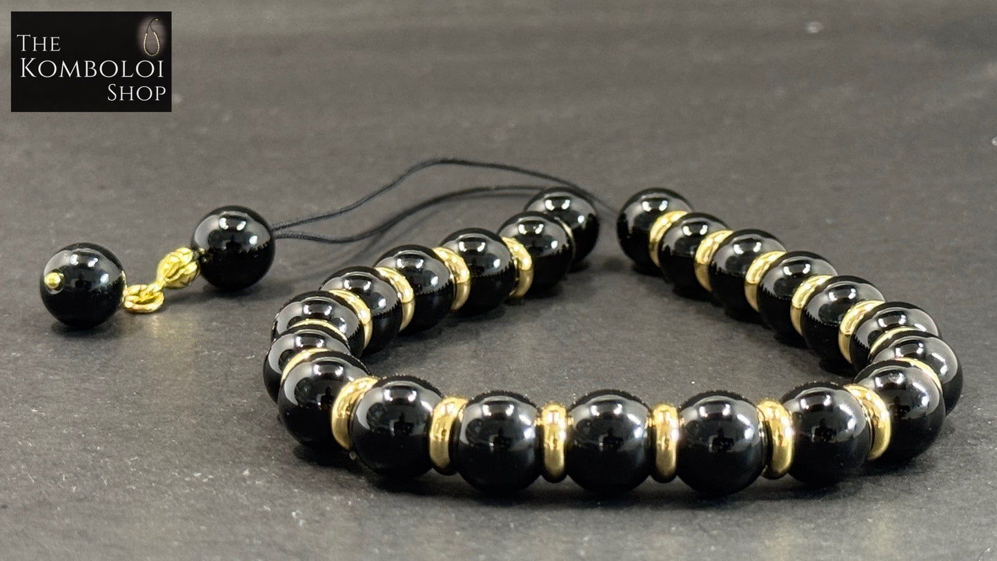 Royal Collection - Onyx 21 Bead Komboloi / Worry Beads