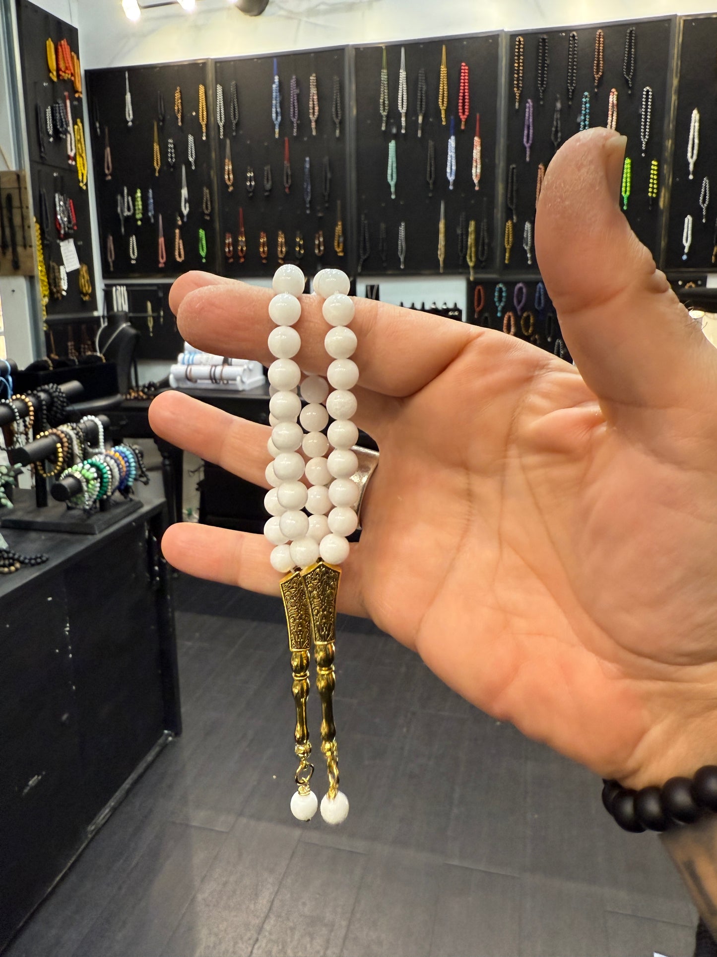 Hybrid White Jade Worry Beads / Skill Toy / Fidget