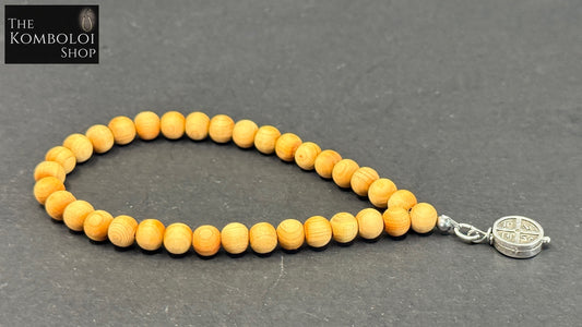 Maple 33 Bead Orthodox Prayer Bead Bracelet with ICXC NIKA