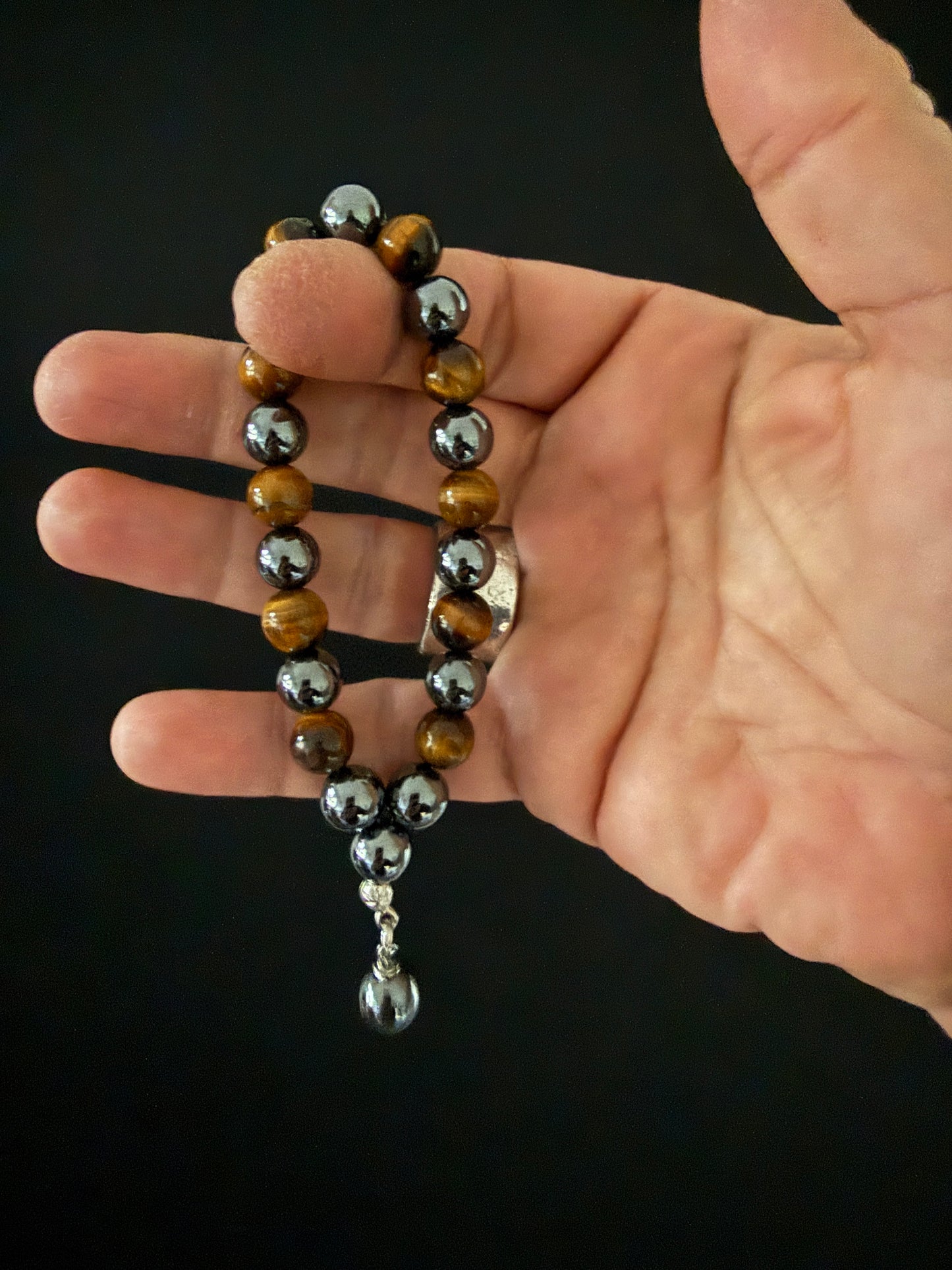 Tigers Eye & Hematite Worry Beads
