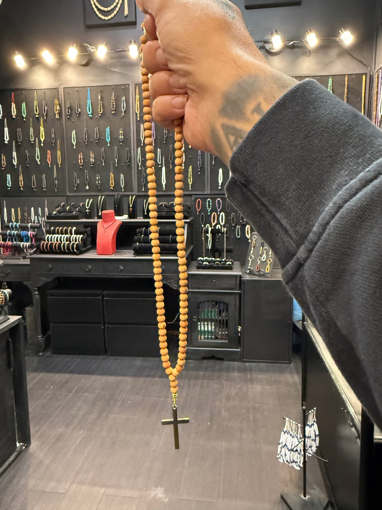 Pine 100 Bead Orthodox Prayer Beads with Stainless Steel Cross