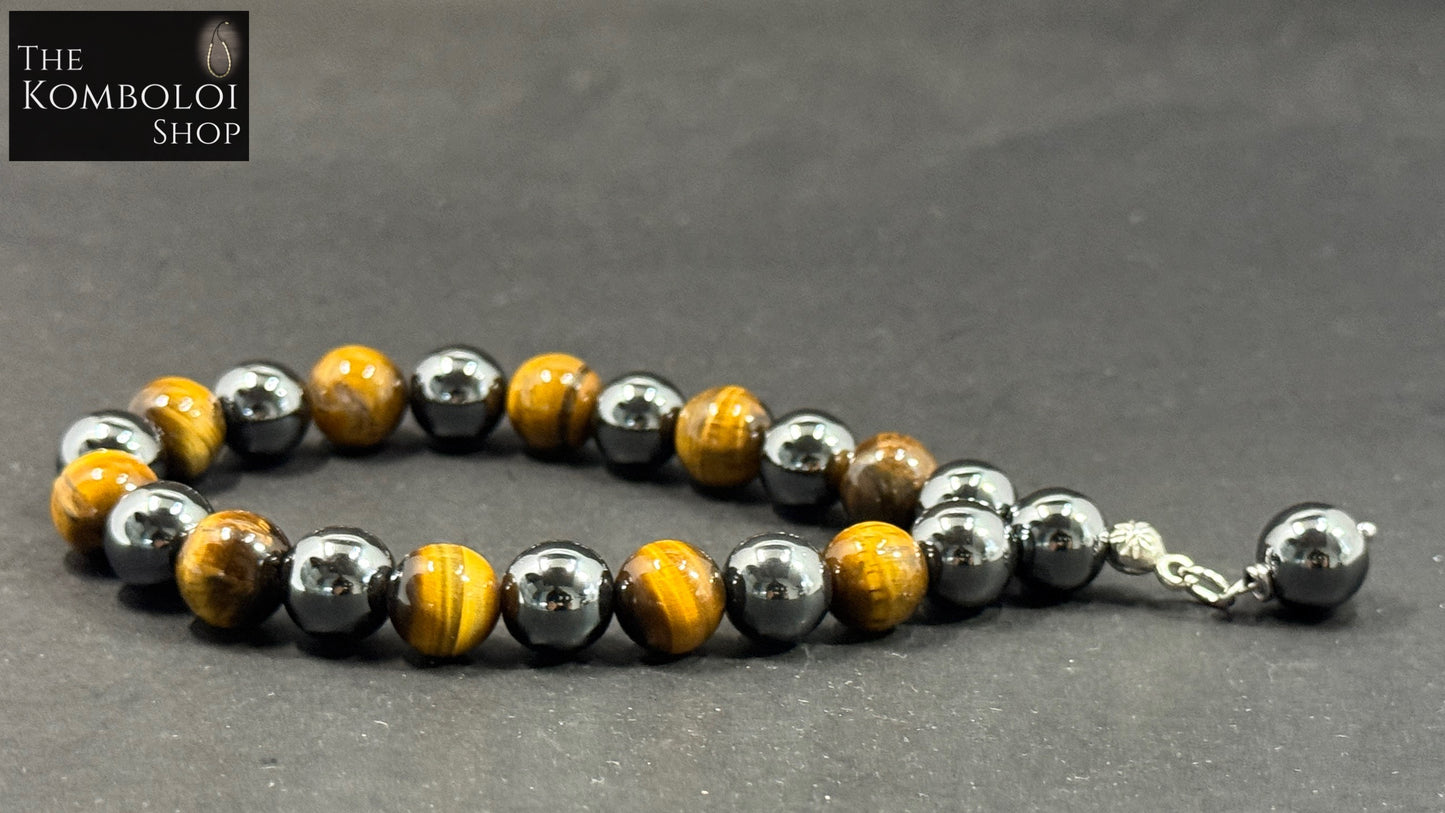 Tigers Eye & Hematite Worry Beads