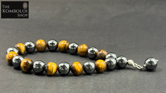 Tigers Eye & Hematite Worry Beads