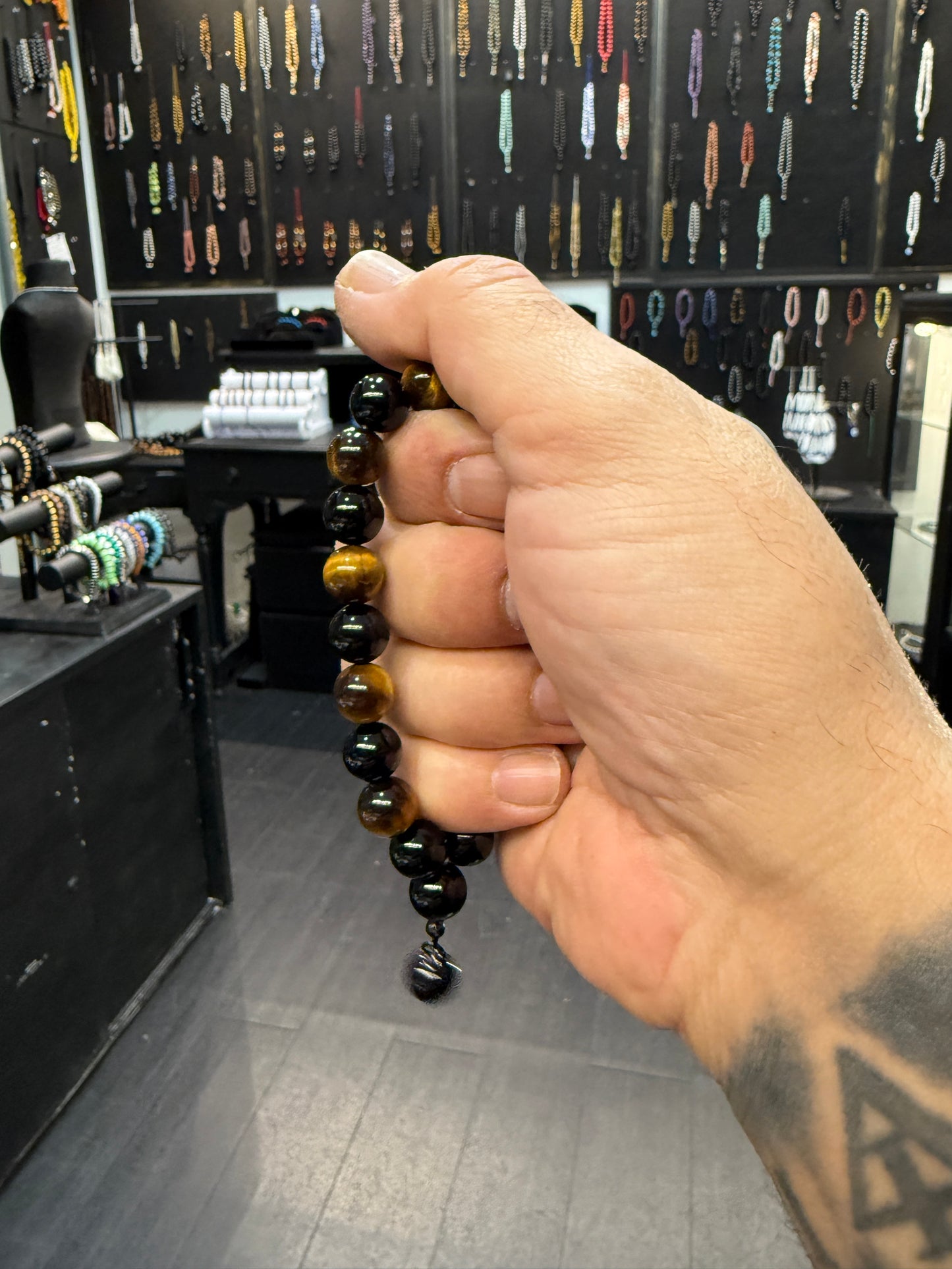 Onyx & Tigers Eye Worry Beads