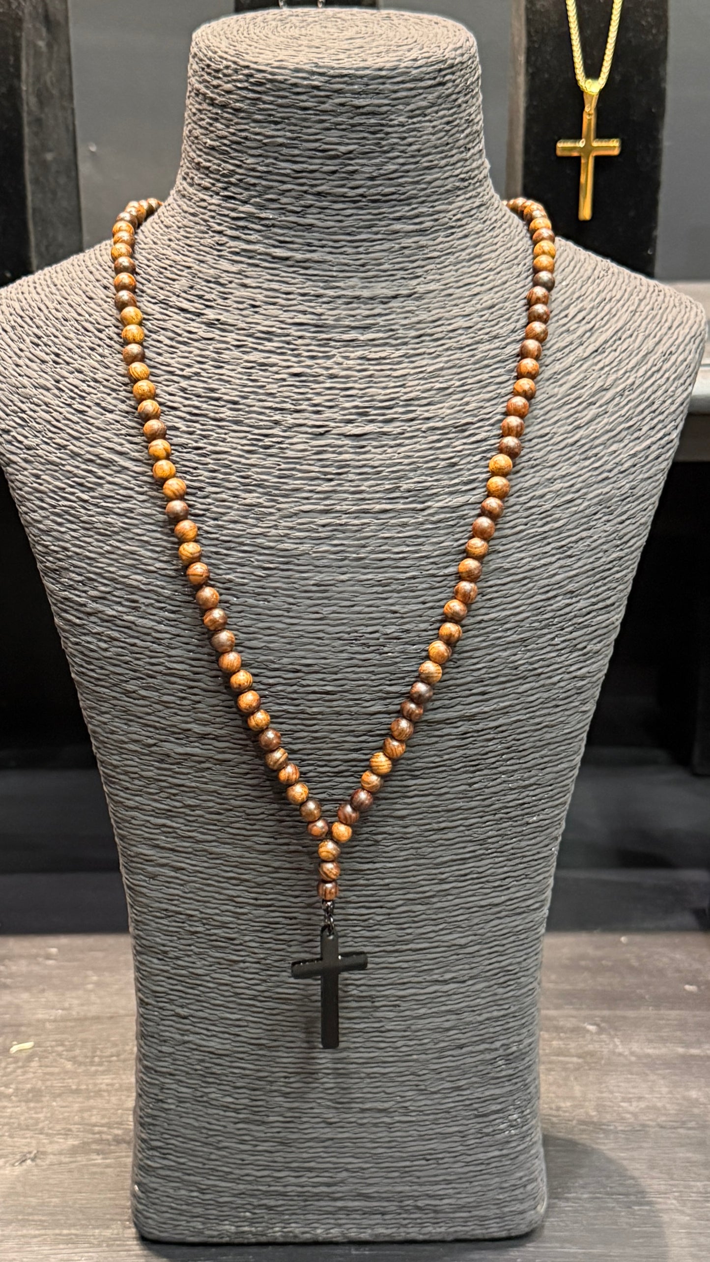 Rosewood 100 Bead Orthodox Prayer Beads with Stainless Steel Cross