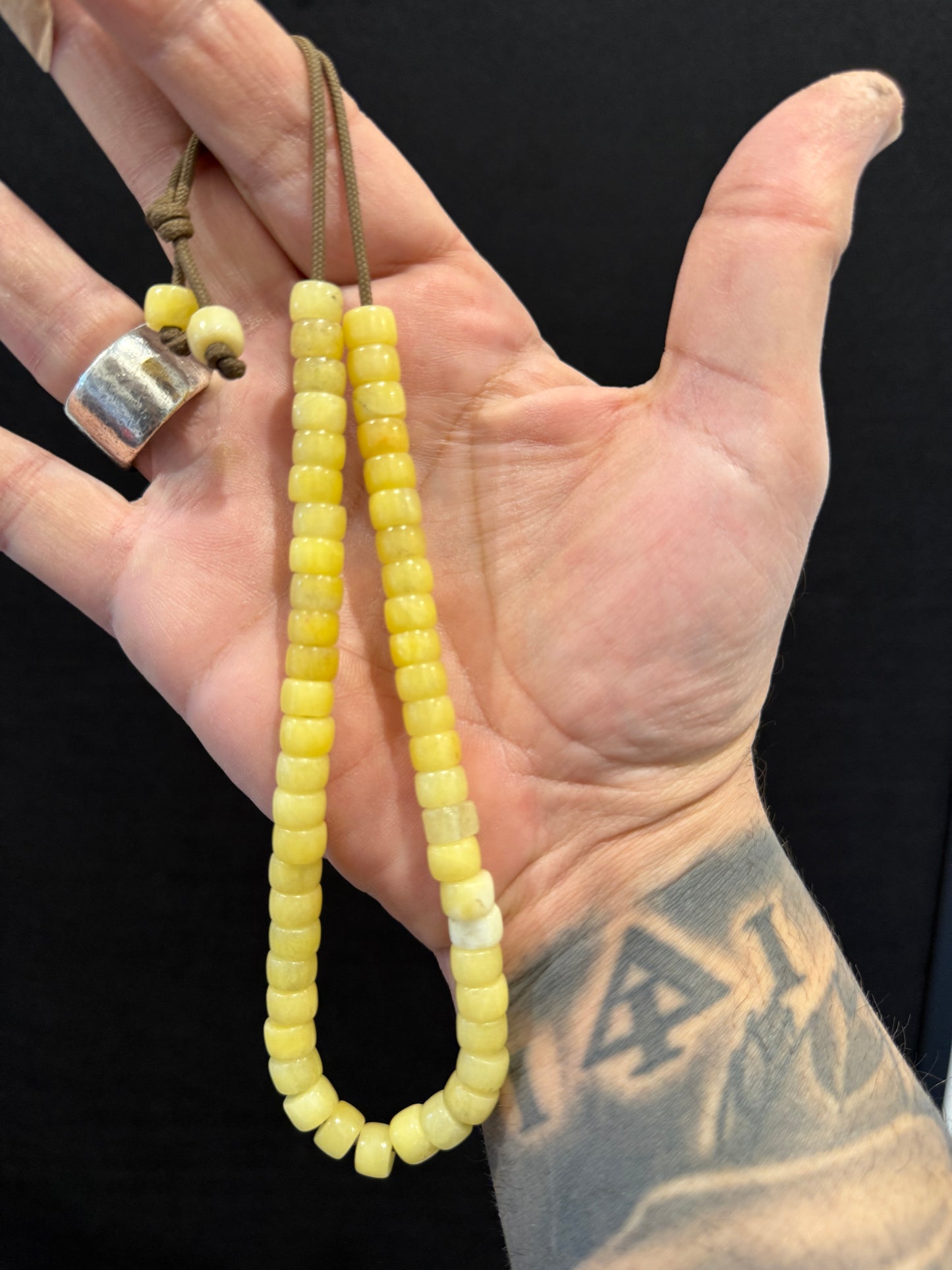 Cretan 51 Bead Komboloi / Worry Beads - Yellow Jade