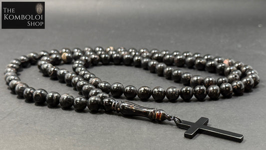 Yusuri (Black Coral) 100 Bead Orthodox Prayer Beads