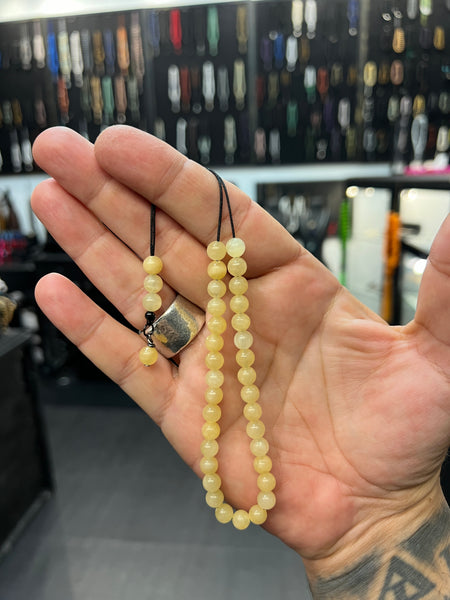 Yellow Jade 33 Bead Mini Komboloi / Worry Beads