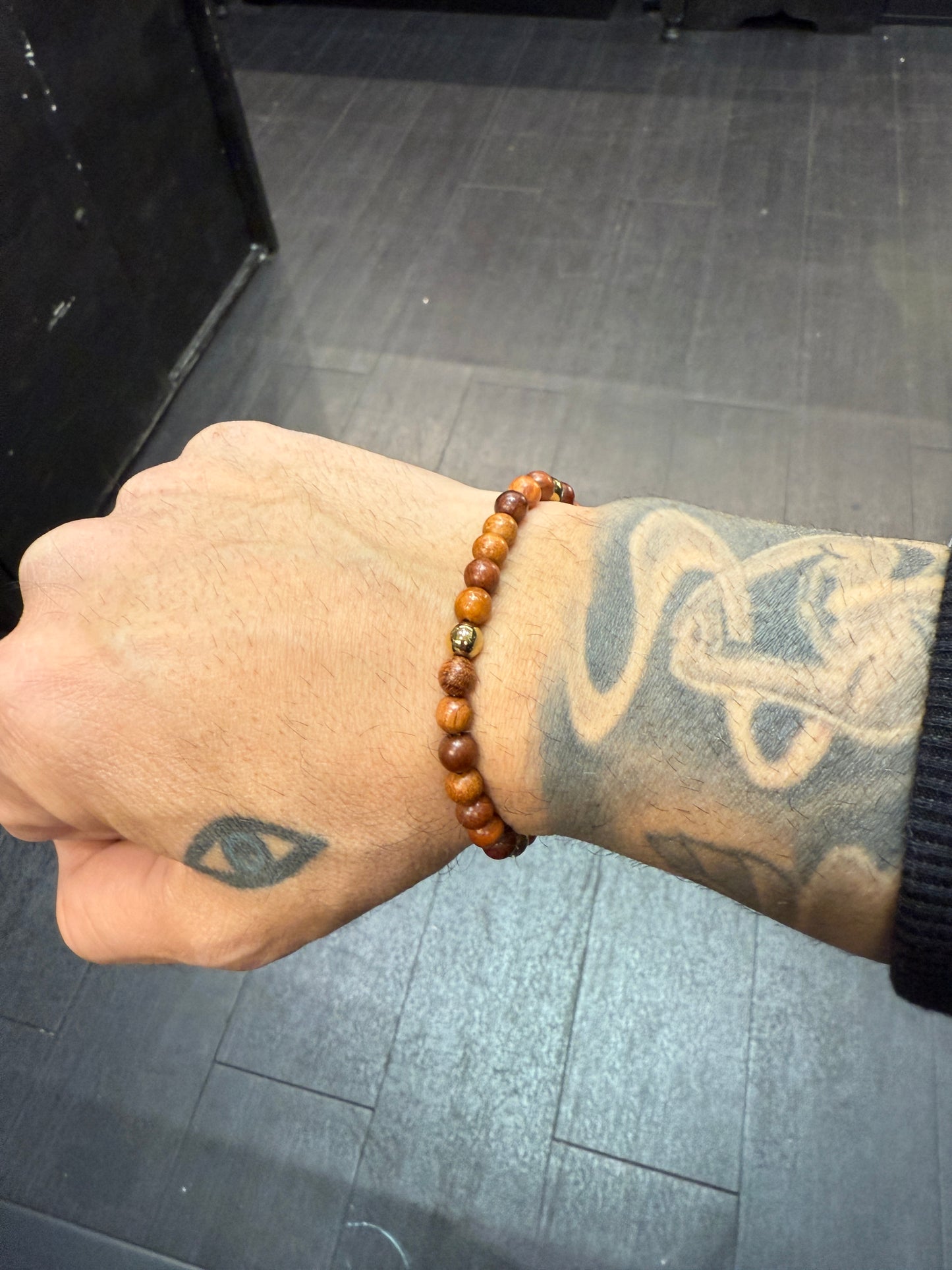 Rosewood Anglican Rosary Bead Bracelet