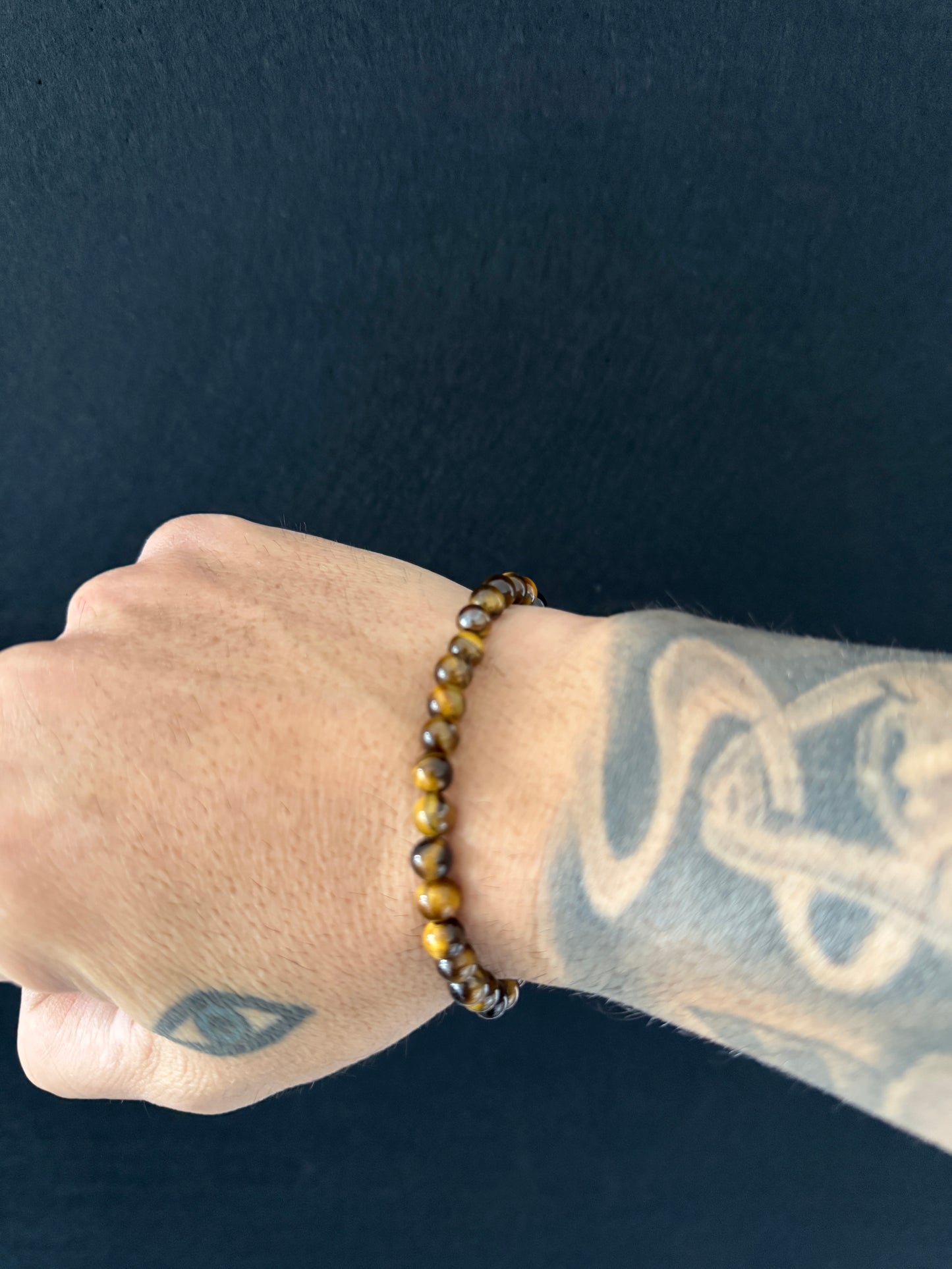 Tigers Eye 33 Bead Orthodox Prayer Bead Bracelet with ICXC NIKA