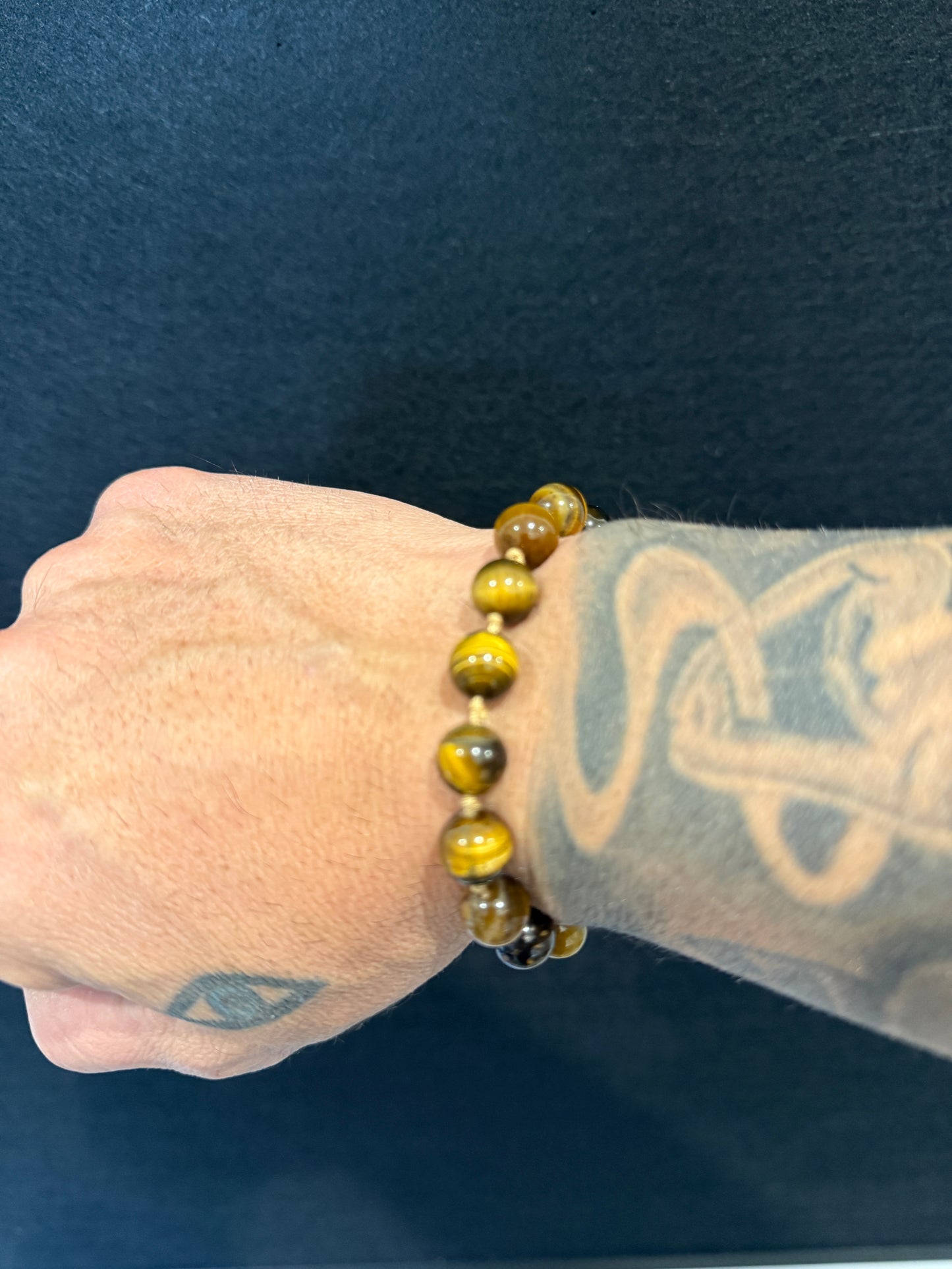 Tigers Eye Hand Knotted Worry Bead Bracelet