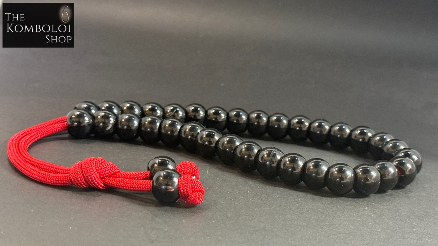 Black Stone 33 Bead Komboloi