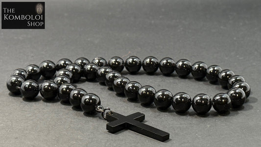 Mother of Pearl 33 Bead Orthodox Prayer Beads with Stainless Steel Cross