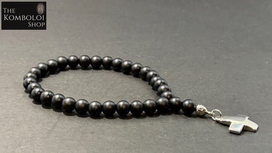 Matte Onyx Anglican Rosary Bead Bracelet