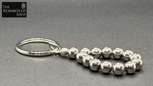 Stainless Steel Komboloi / Worry Bead Keyring