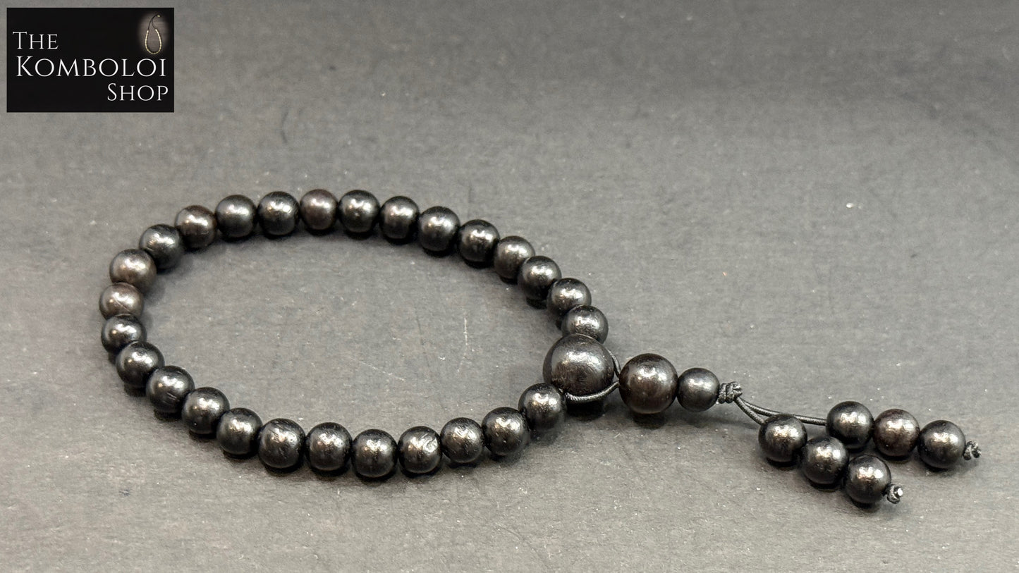 27 Bead Ebony Wrist Mala (Elasticized)