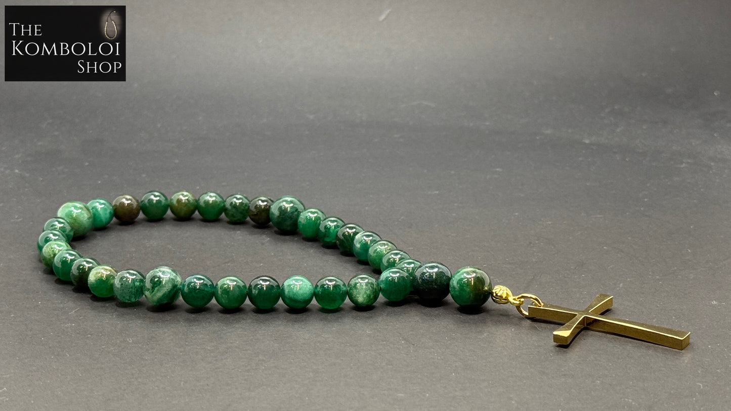 Emerald Anglican Rosary Beads