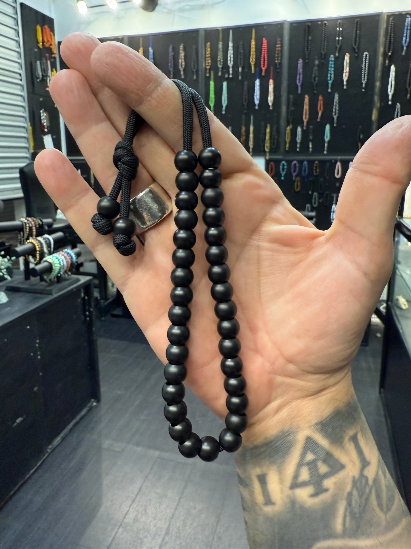 Modern Series Matte Black 33 Bead Komboloi / Worry Beads