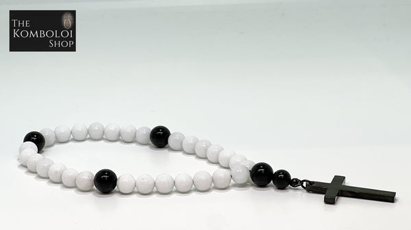 White Jade Anglican Rosary Beads