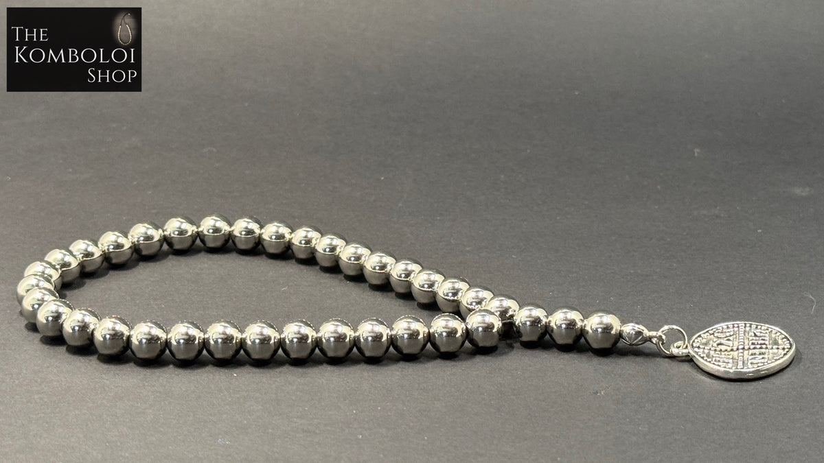 33 Bead Orthodox / Christian Car Prayer Beads - Stainless Steel w/ ICXC NIKA