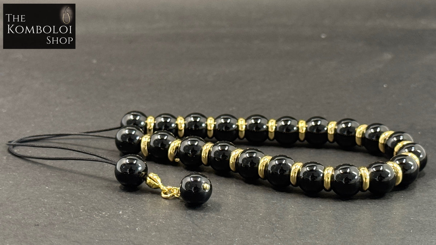 Royal Collection - Onyx 21 Bead Komboloi / Worry Beads