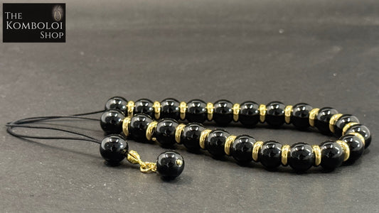 Royal Collection - Onyx 21 Bead Komboloi / Worry Beads