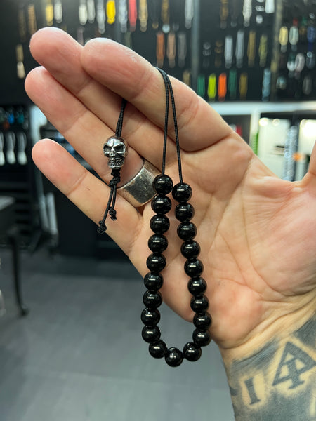 Stainless Steel Worry Beads with Stainless Steel Skull - Xtreme Series - Wearable MK3 (Long)