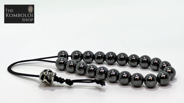 Hematite Worry Beads with Stainless Steel Skull- Xtreme Series - Wearable MK3 (Long)
