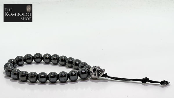 Hematite Worry Beads with Stainless Steel Skull- Xtreme Series - Wearable MK3 (Short)