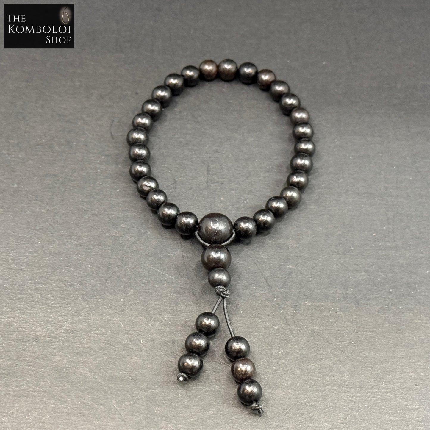 27 Bead Ebony Wrist Mala (Elasticized)